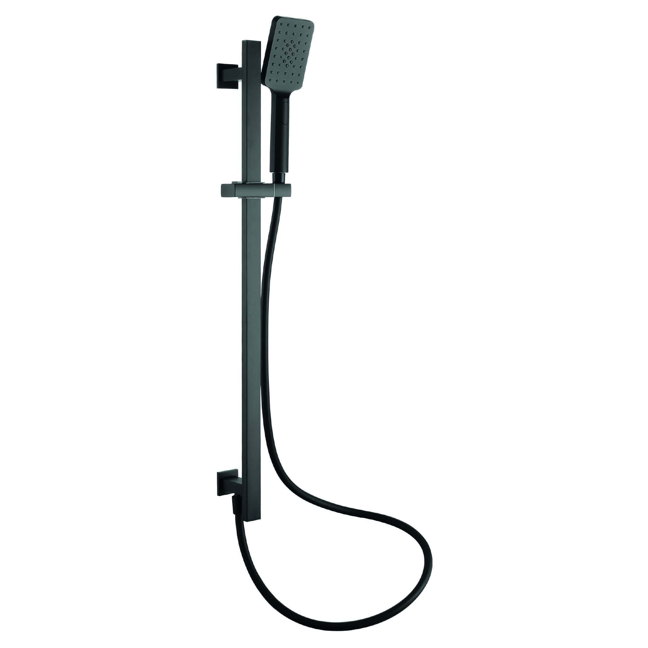 S24 shower system with handheld showerhead and wall mount in matte black finish, modern bathroom fixture for luxurious shower experience.