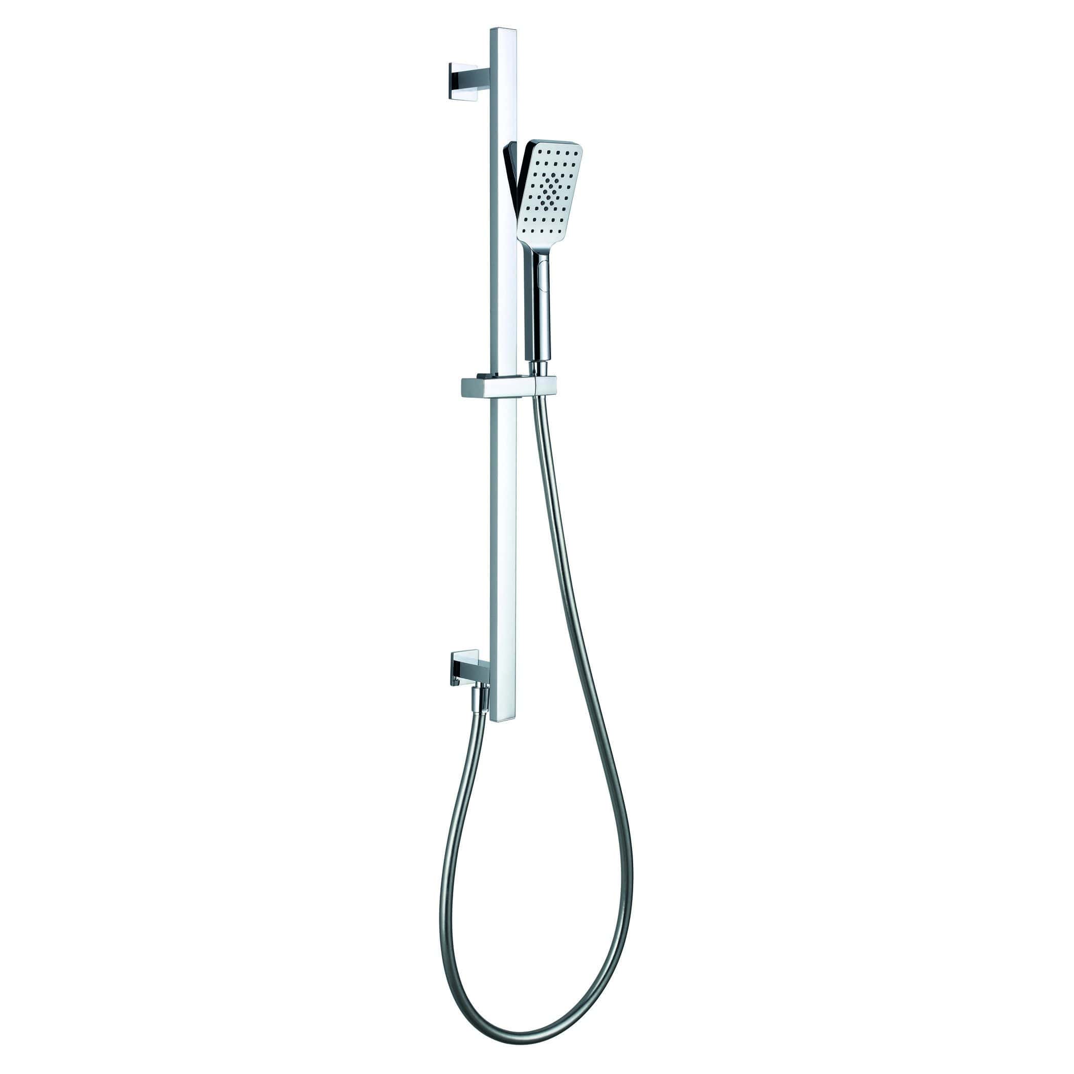 Shower fixture with adjustable handheld showerhead and modern chrome finish for luxurious bathroom upgrades. Suitable for contemporary bath and shower renovation projects.