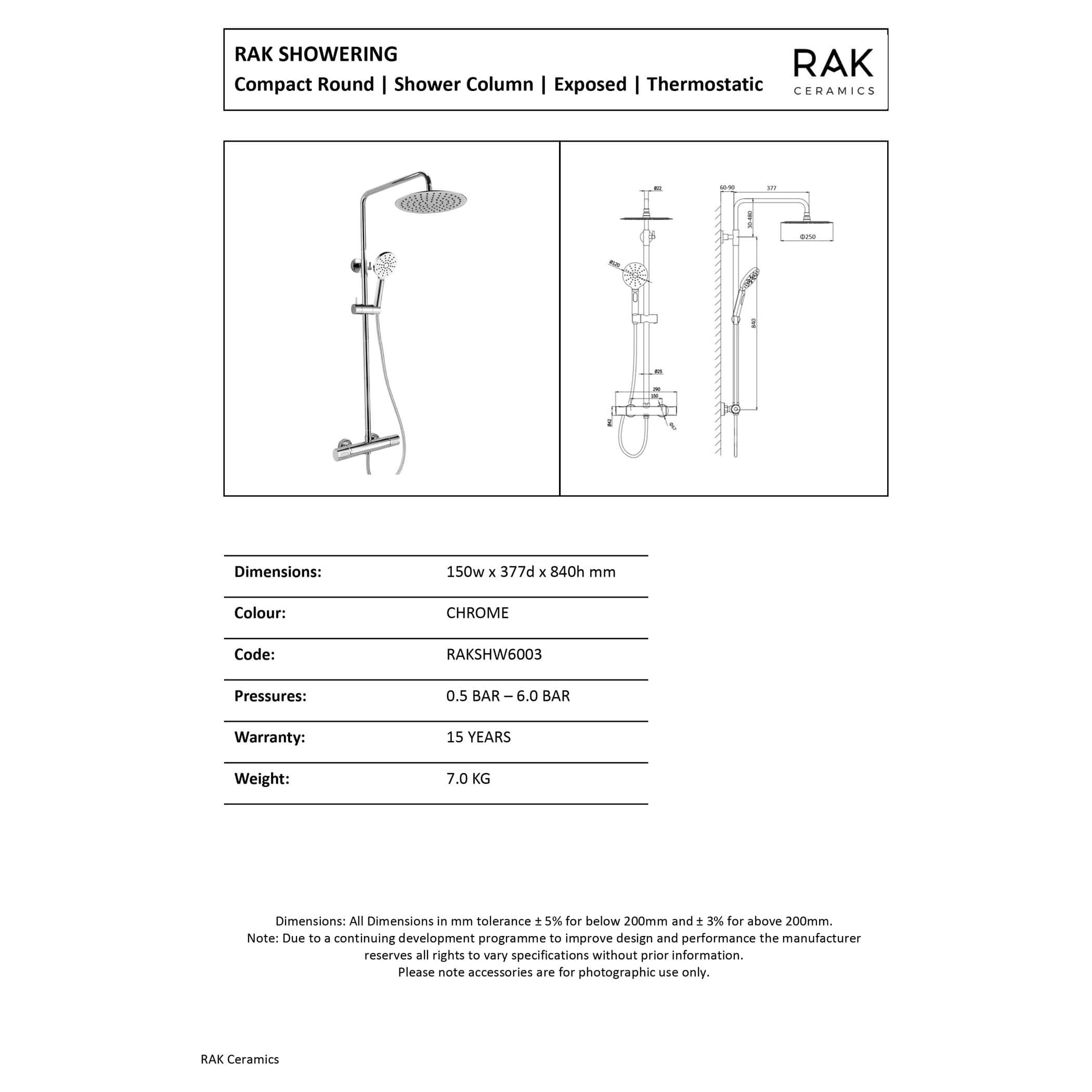 Shower column with thermostatic mixer, chrome finish, overhead and handheld showerheads, modern design for luxurious bathroom showers.