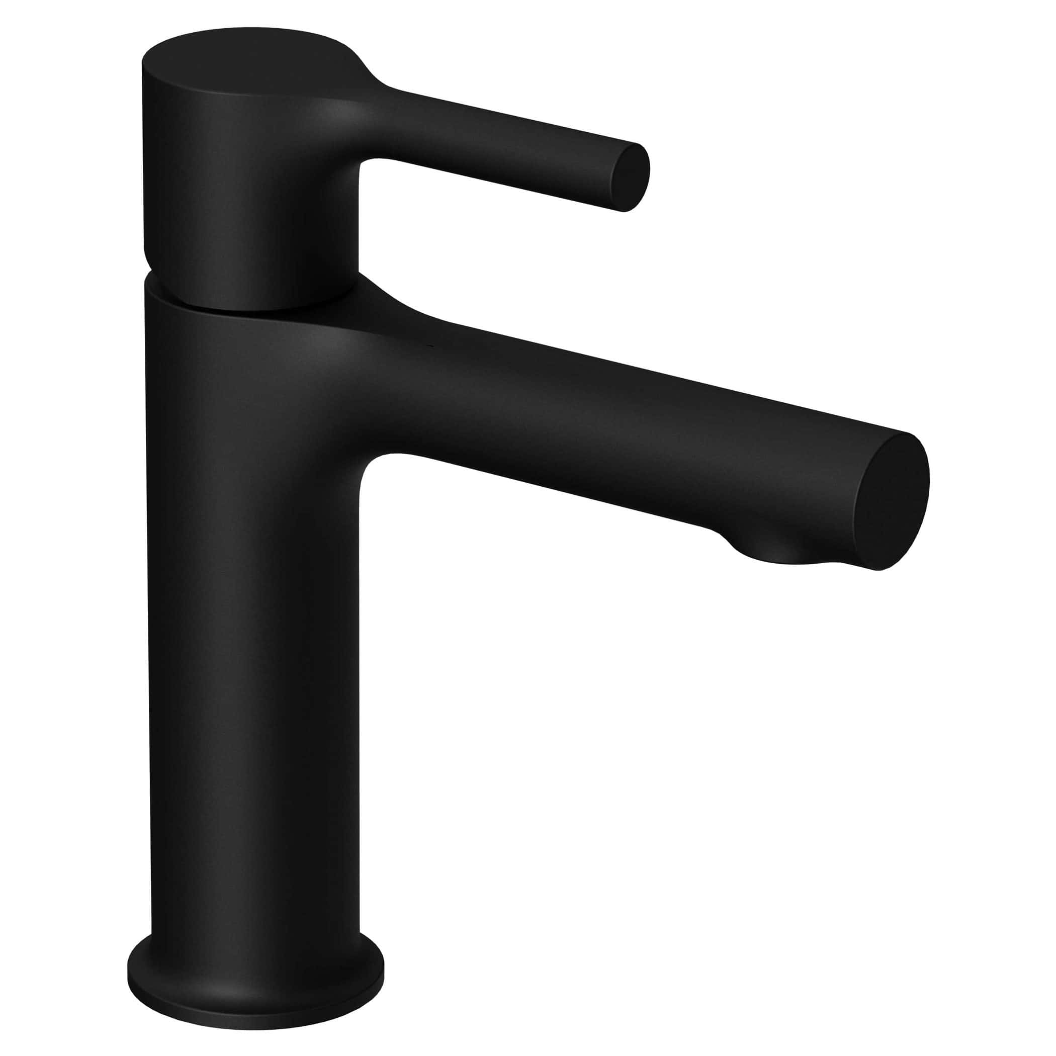 Sleek black bathroom tap, modern design for stylish bathrooms, high-quality fittings for sinks, contemporary bathroom fixtures, minimalistic black tap for bathroom decor.