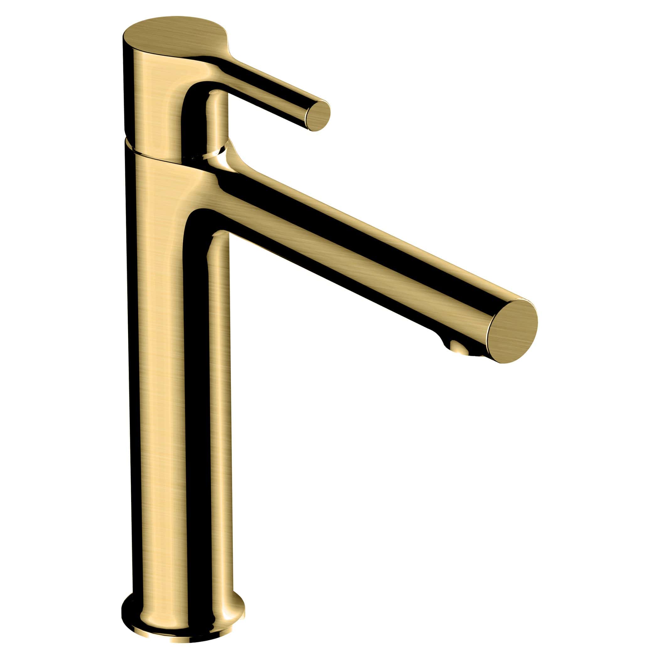 Gold bathroom sink tap, modern gold sanitaryware fixture for luxury bathroom design, high-quality brass material for durability and style.