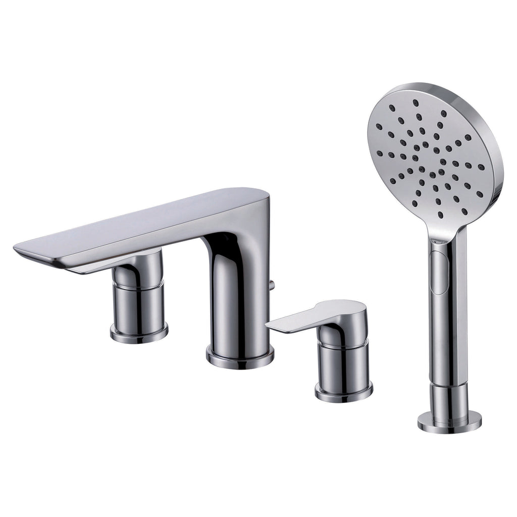 Sleek chrome bathroom faucet and handheld showerhead set for modern bathrooms, combining style and functionality. Perfect for upgrading bathroom fixtures with high-quality materials.