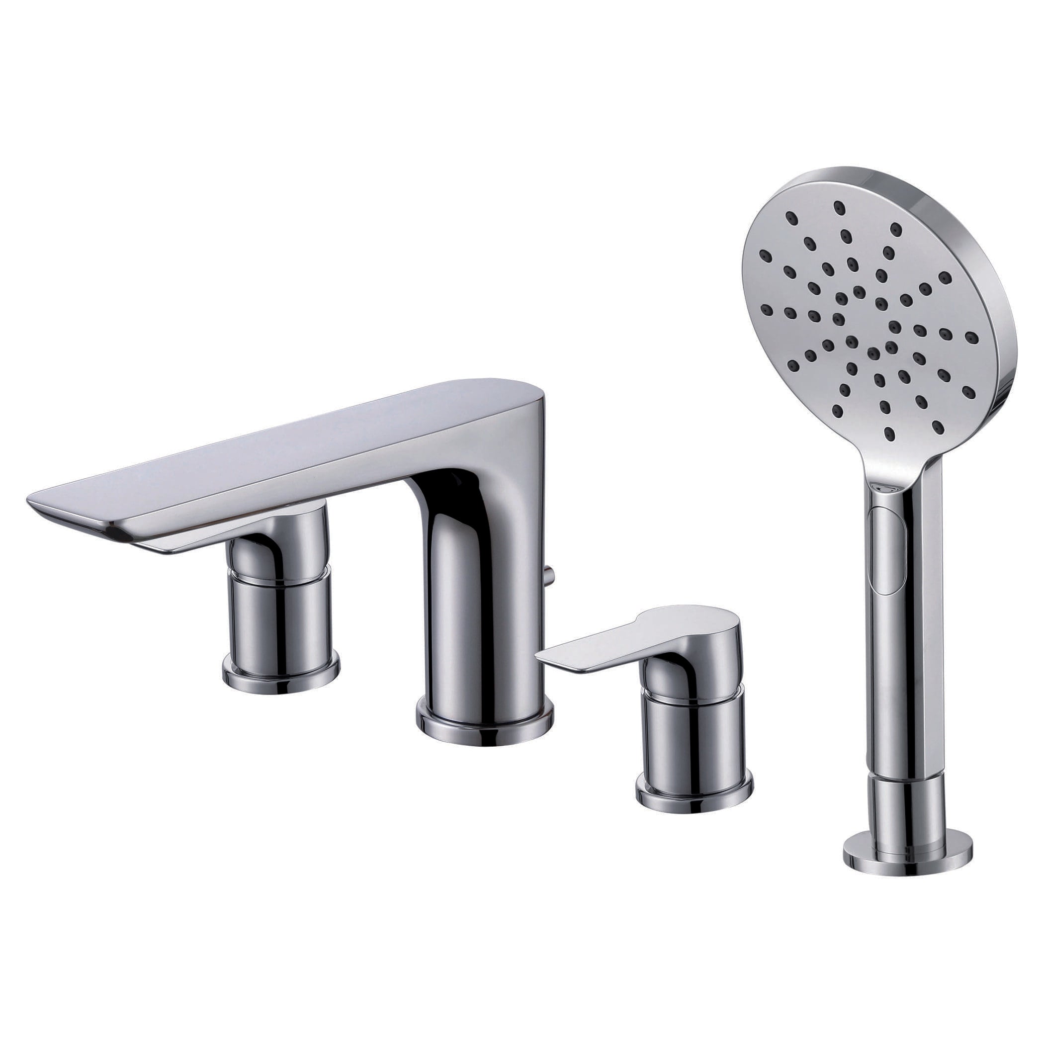 Sleek chrome bathroom faucet and handheld showerhead set for modern bathrooms, combining style and functionality. Perfect for upgrading bathroom fixtures with high-quality materials.