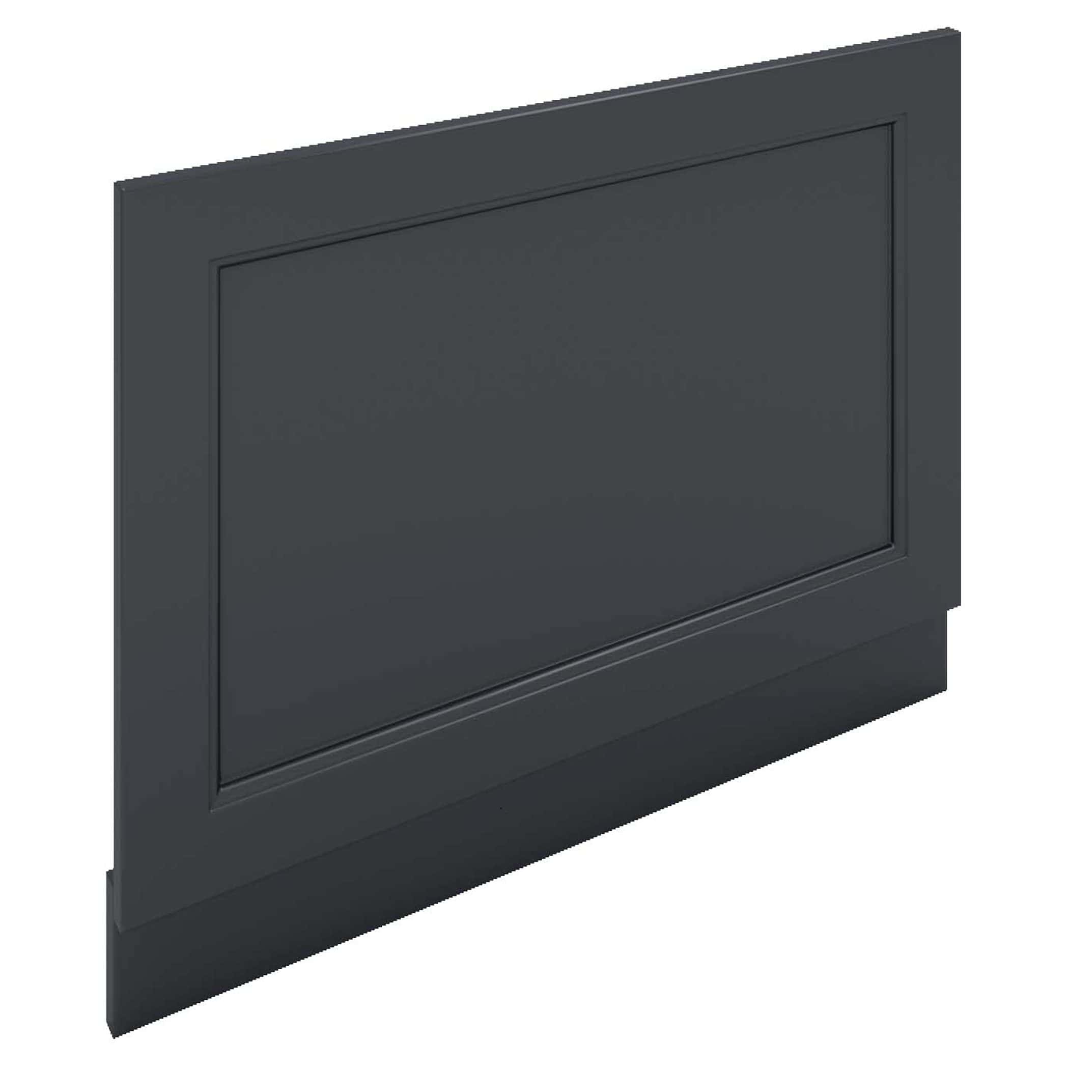 Sleek dark grey bathroom cabinet door with minimalist design, ideal for modern bathrooms, providing stylish storage solutions.