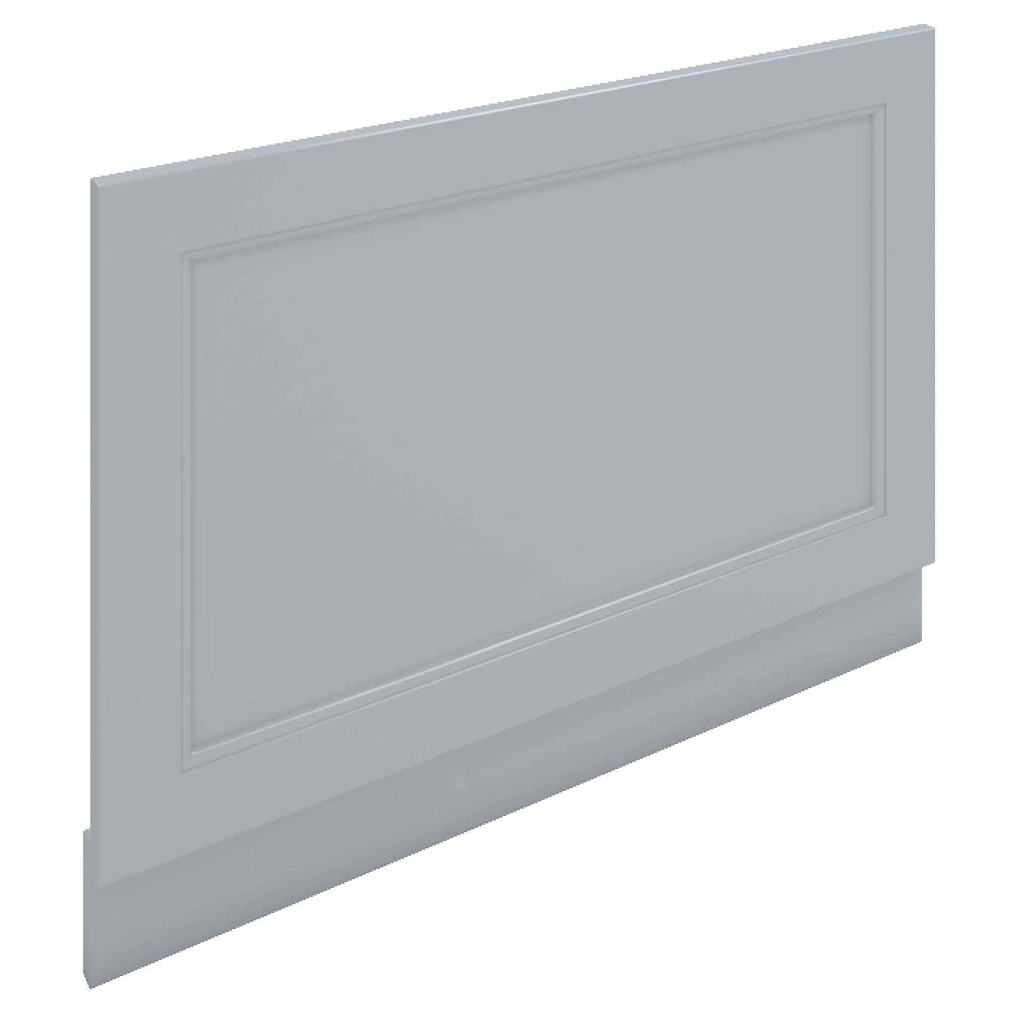 Modern white bathroom panel with decorative moulding, ideal for bathroom renovation and tiling projects, providing a sleek and stylish finish.