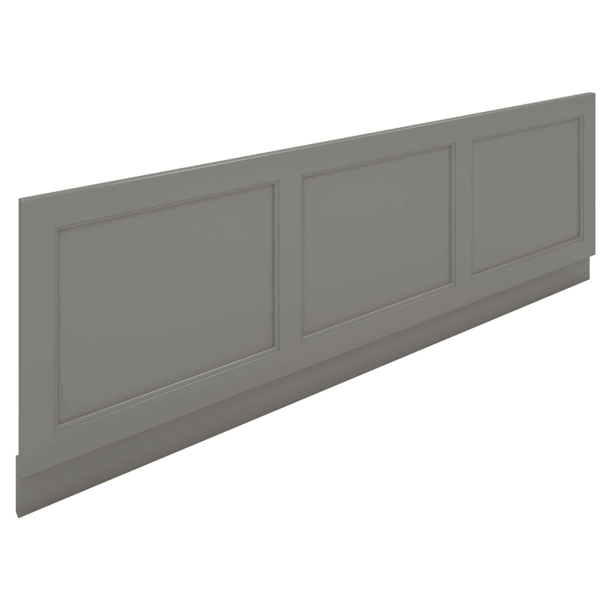 Grey bathroom cabinet with three recessed panel doors, ideal for modern bathroom storage solutions. Crafted with durable materials, this elegant storage unit complements contemporary bathroom decor.