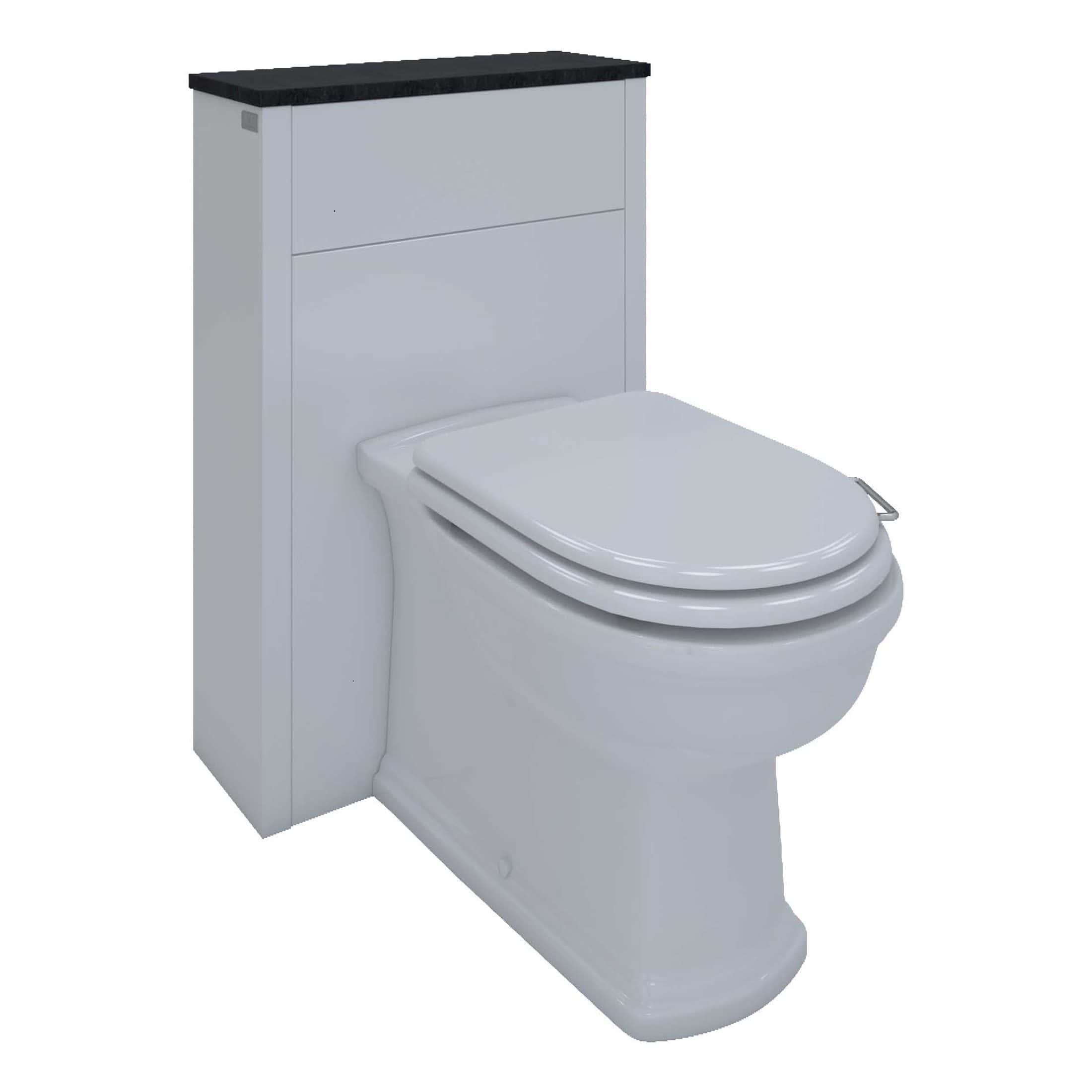 Toilet with integrated storage unit and modern design from Bubly Bathrooms, ideal for contemporary bathrooms, combining functionality and sleek aesthetics for optimal space efficiency.