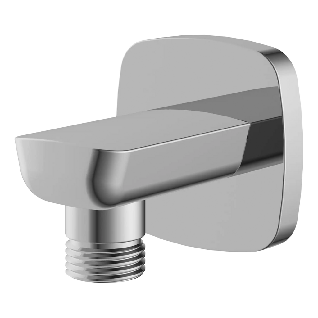 Chrome bathroom shower valve handle, modern bathroom fixture for water control, sleek and durable bathroom hardware accessory, ideal for contemporary bathroom designs.