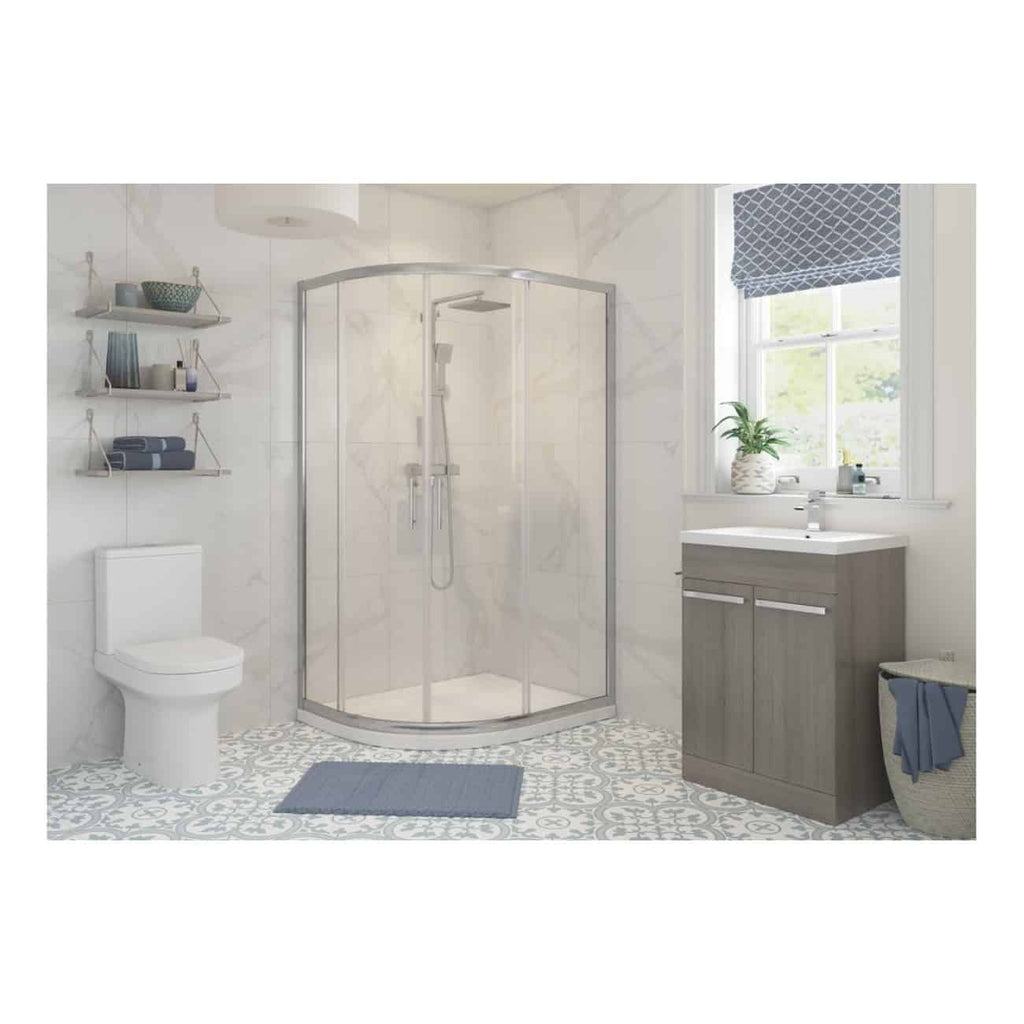 Velano Novara 2 Door Offset Quadrant Shower Enclosure - 6mm Glass - Chrome