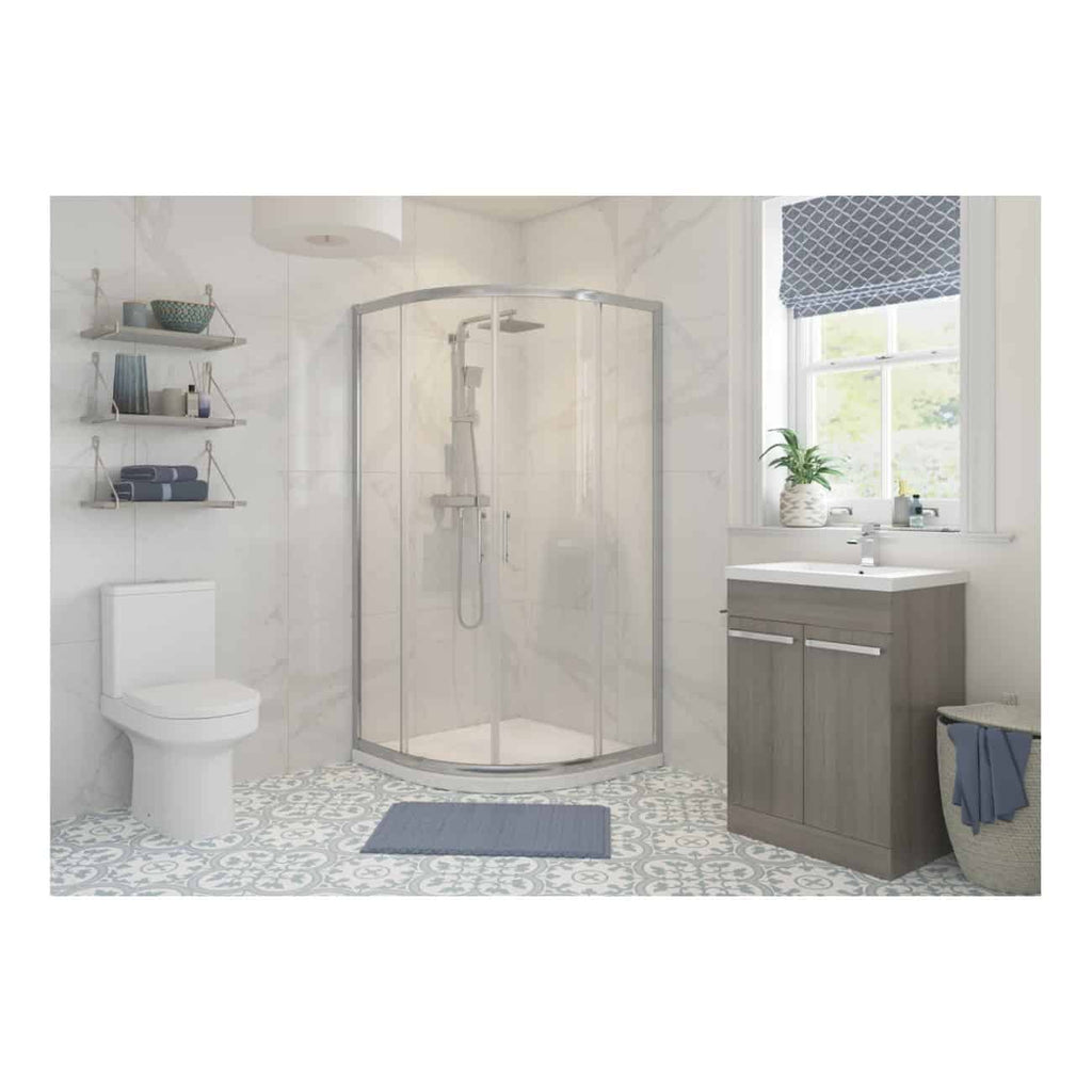 Velano Novara 2 Door Quadrant Shower Enclosure - 6mm Glass - Chrome