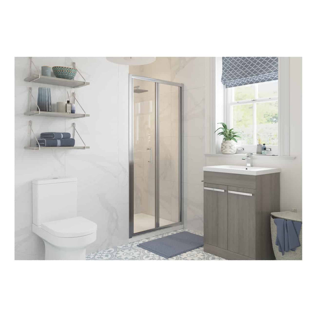 Velano Novara Recessed Bi-Fold Shower Door - Chrome