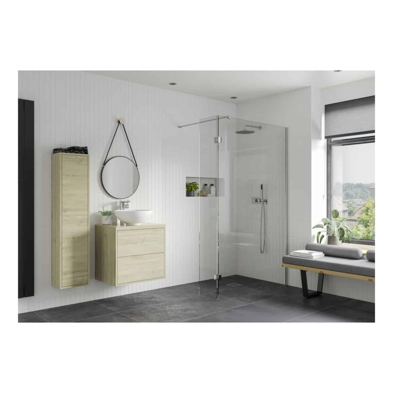 Velano Zavira Optional Wetroom Splash Panel - 8mm Glass - 300mm Wide