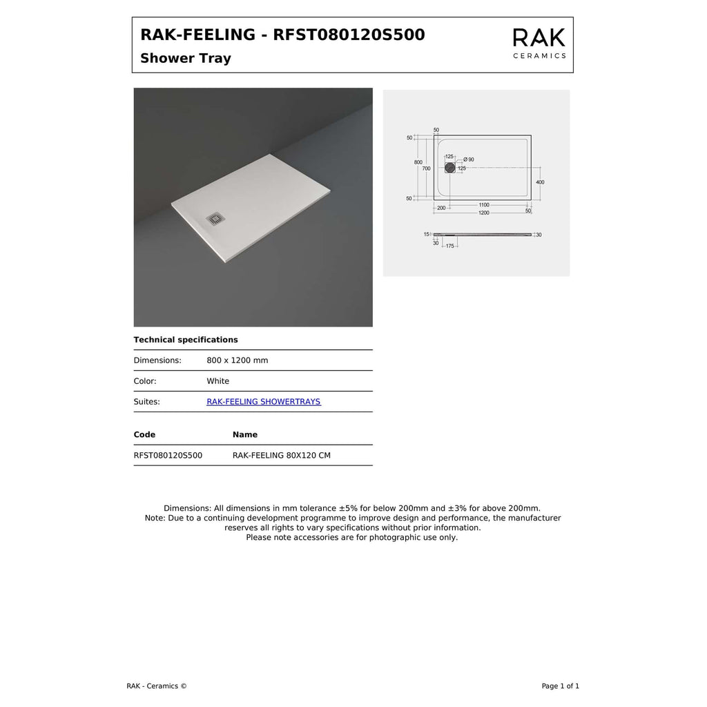 Sleek white rectangular shower tray with modern minimalist design, featuring integrated drainage and precise dimensions for contemporary bathroom renovation.