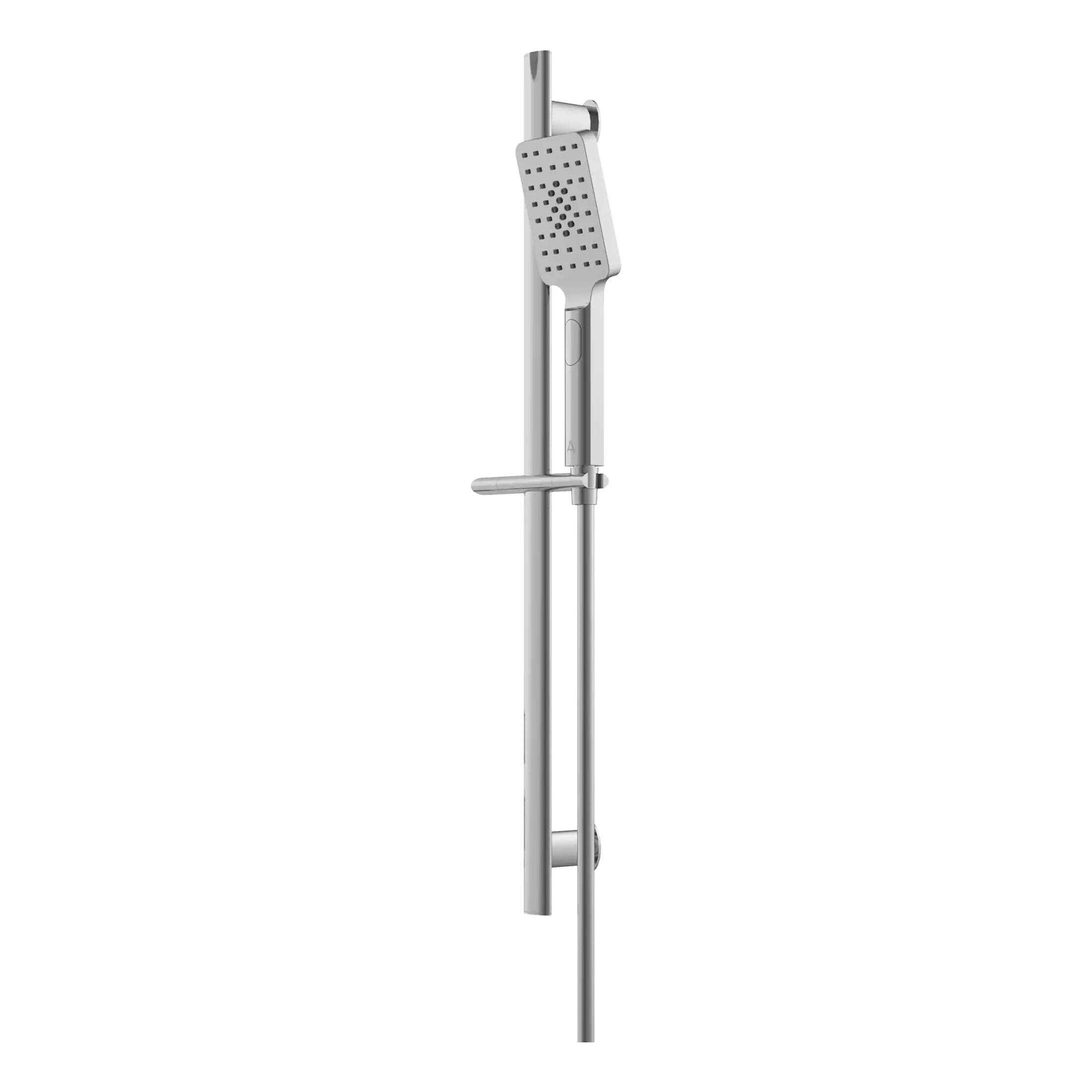 Modern shower head and railing system for contemporary bathroom designs. Stainless steel fixtures, adjustable height, and easy-to-clean features enhance bathroom functionality.