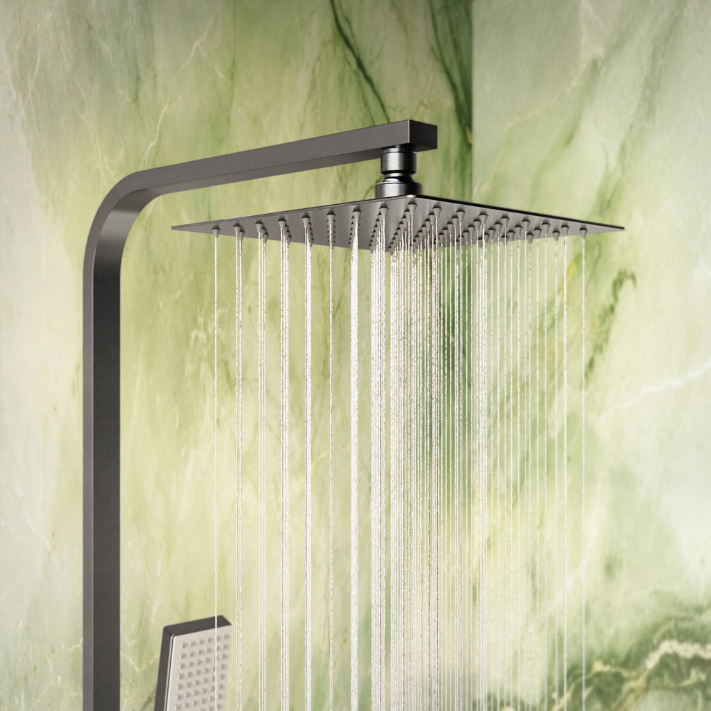 Scudo Elliot Square Rigid Riser Shower Kit, Gunmetal