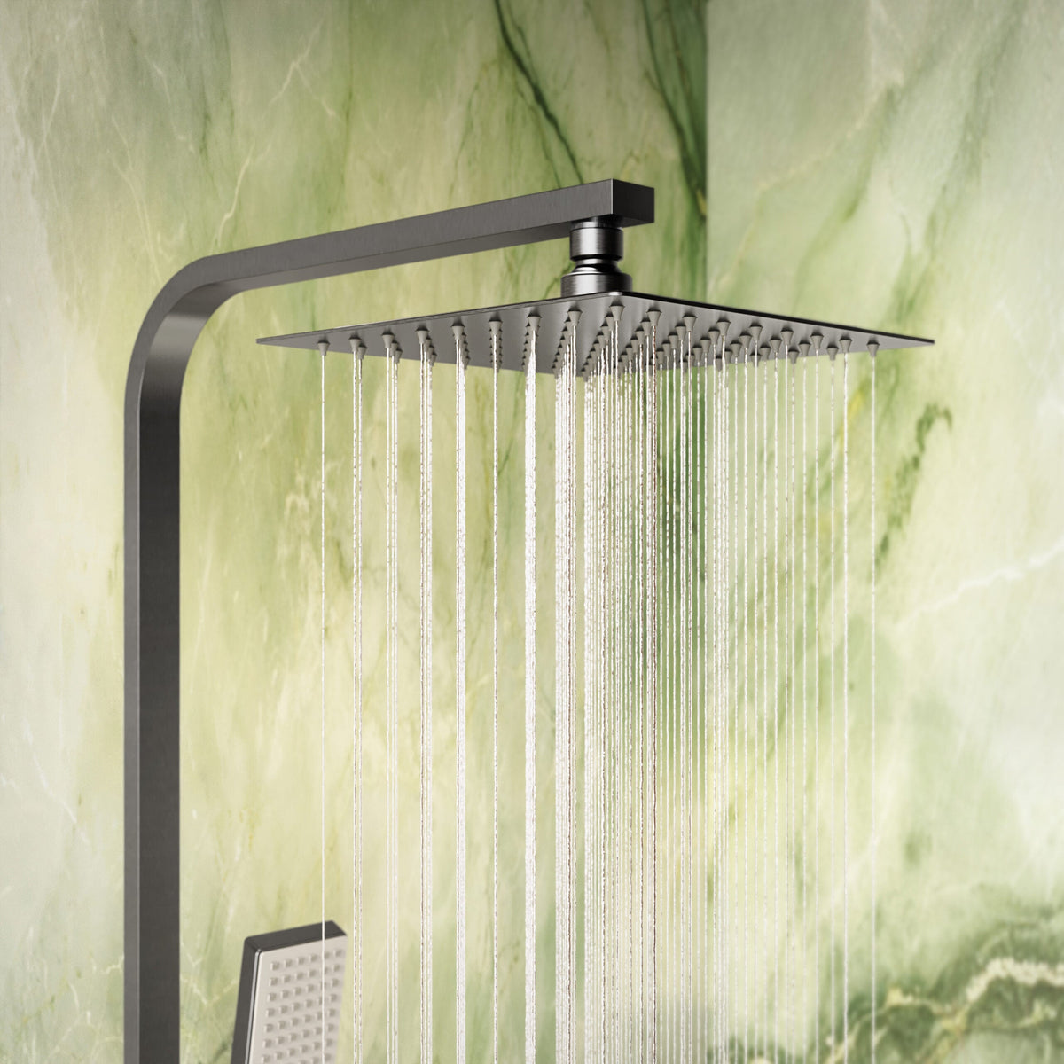 Scudo Elliot Square Rigid Riser Shower Kit, Gunmetal