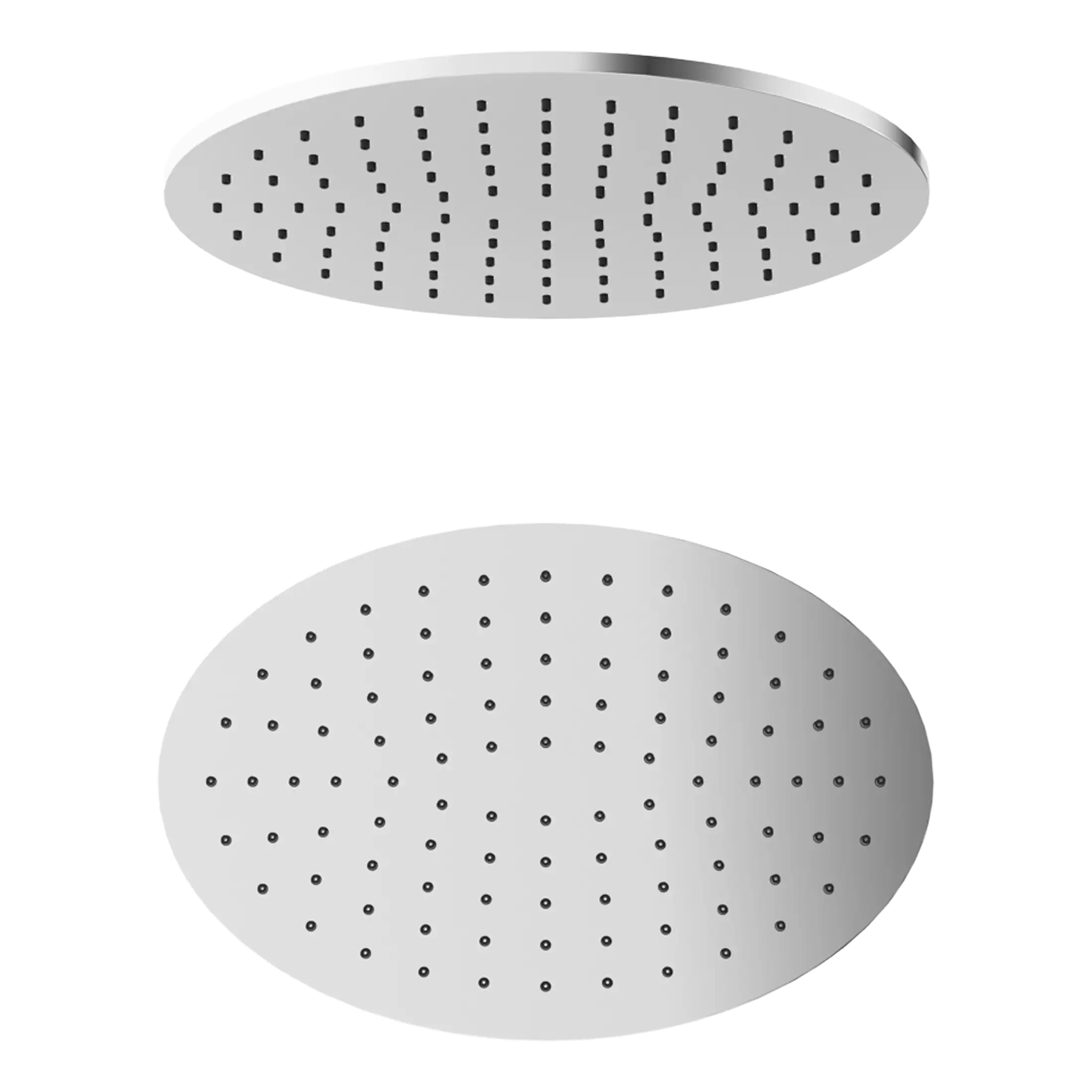 Shower heads with modern chrome finish, designed for luxurious bathroom upgrades and optimal water flow. Perfect for contemporary bathroom renovations and shower systems.