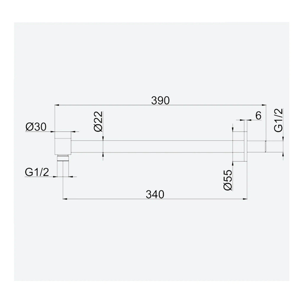 Flexible shower hose with G1/2 connectors, 390mm length, chrome finish, designed for modern bathroom plumbing. Suitable for thermostatic shower systems and easy installation.