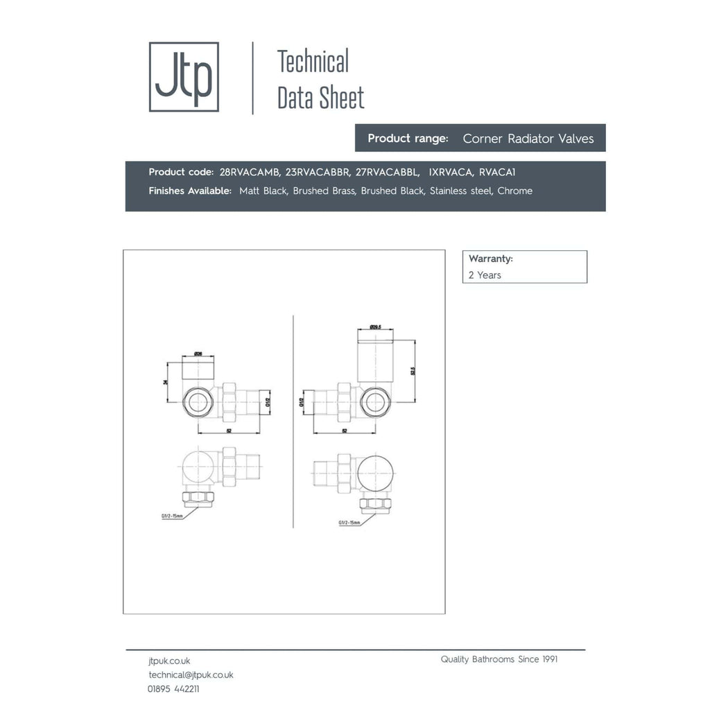 Elegant bathroom radiator valve with chrome finish, ideal for modern bathroom heating solutions. Suitable for connecting to corner radiator systems for efficient heat distribution.