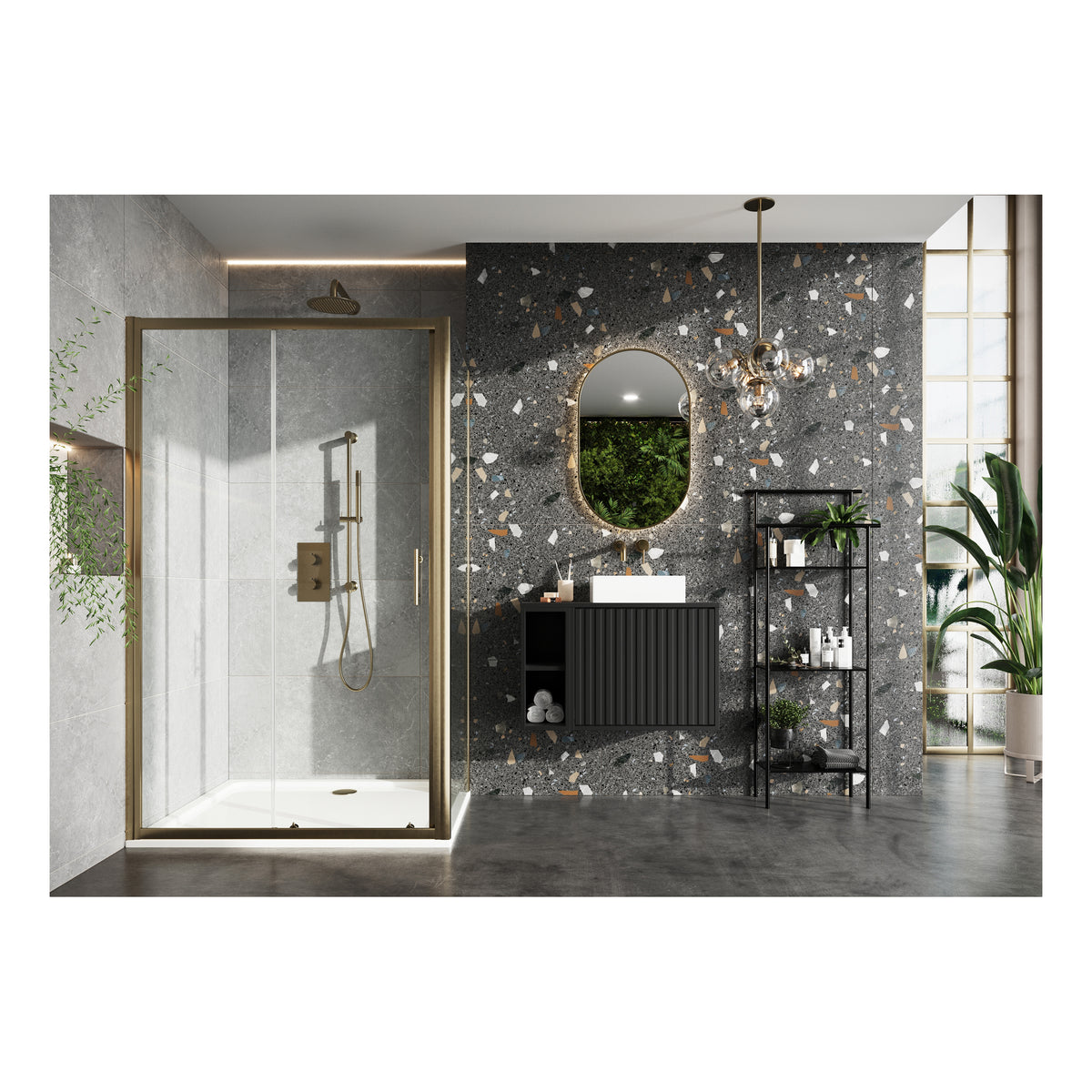 Scudo S6 Pivot Shower Door With Side Panel