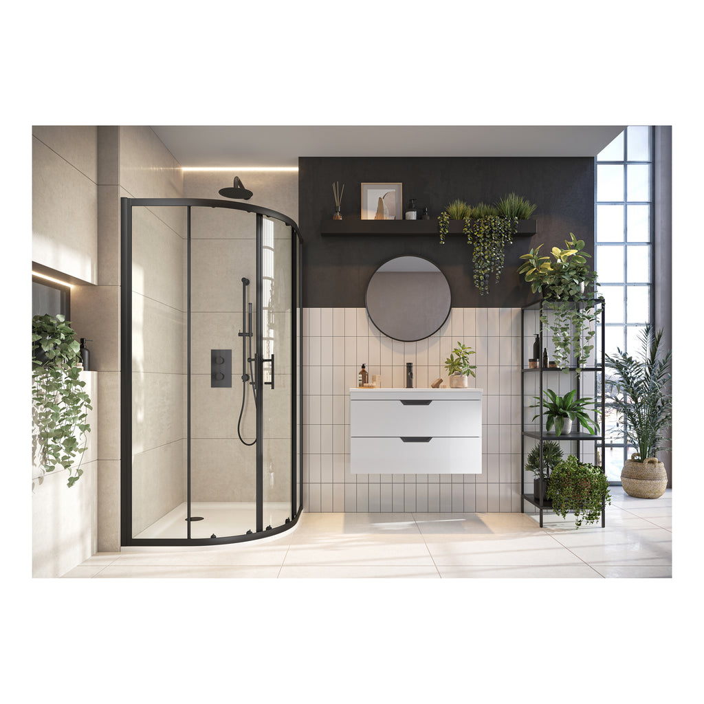 Scudo Korra Black Double Door Quadrant Shower Enclosure