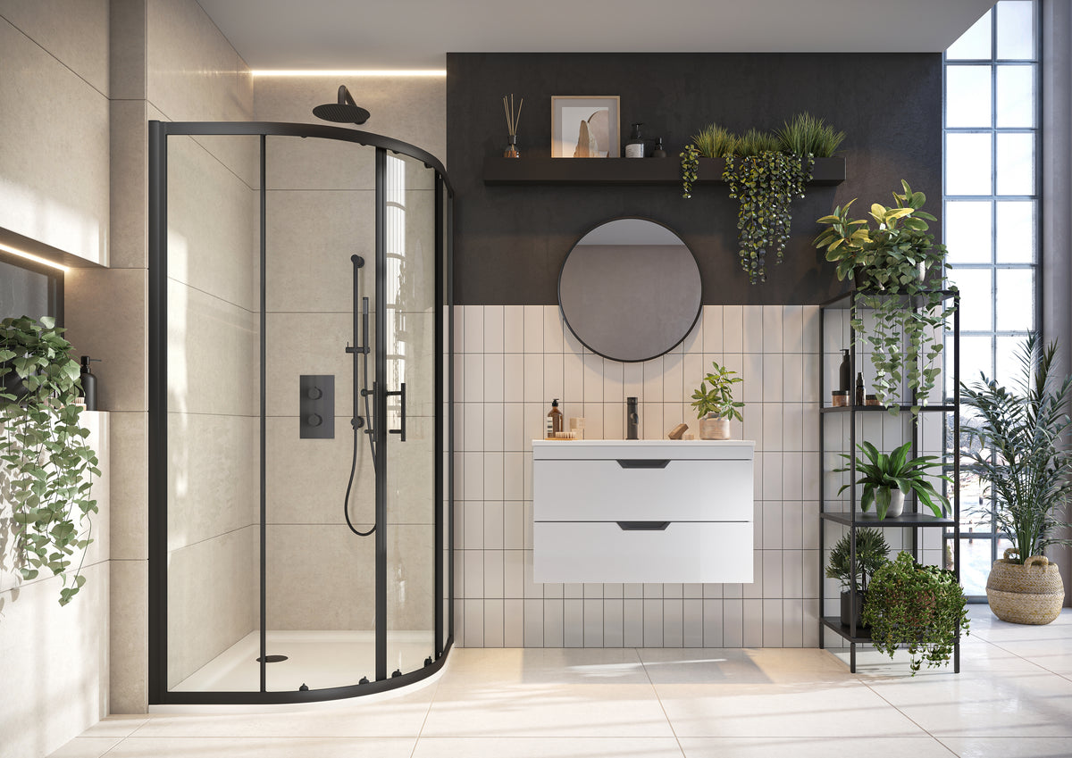 Scudo Korra Black Double Door Quadrant Shower Enclosure