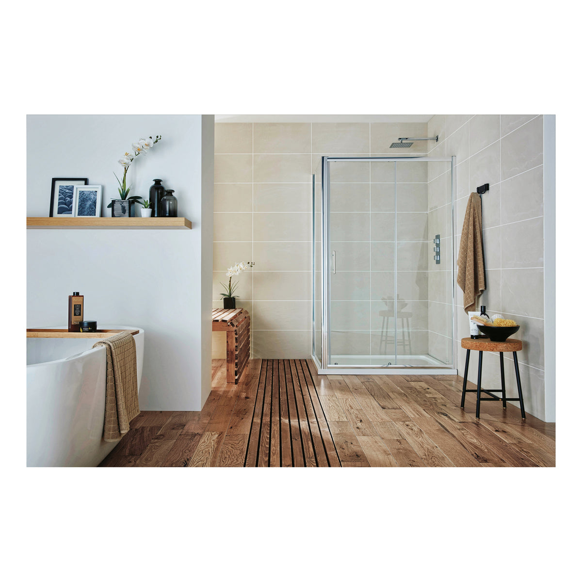Scudo Korra Sliding Shower Door With Side Panel