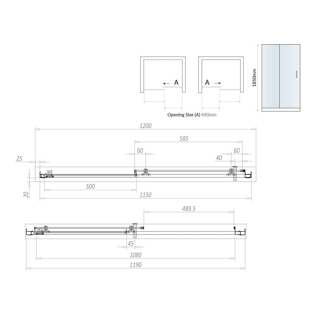 Scudo Korra Sliding Shower Door With Side Panel