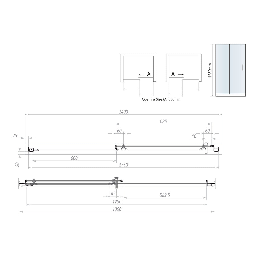 Scudo Korra Sliding Shower Door With Side Panel