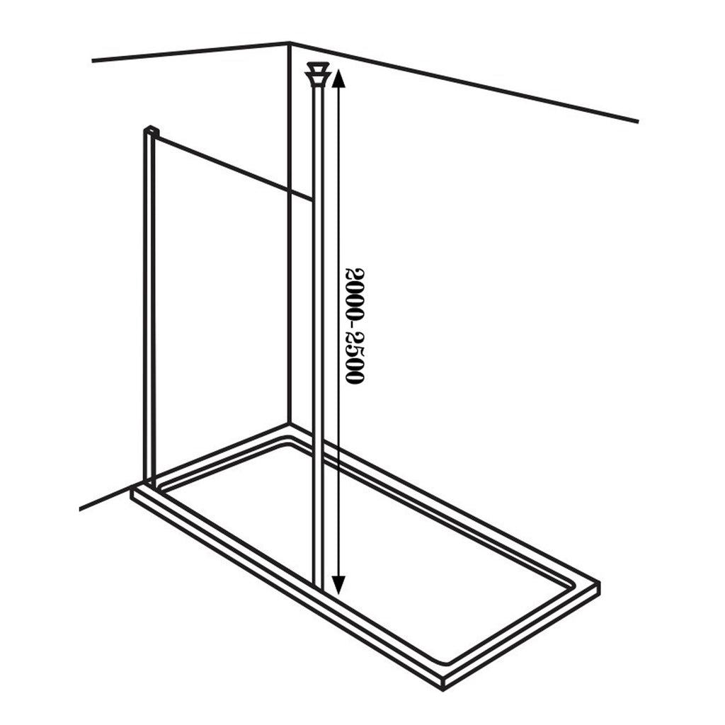 Scudo S8 Floor to Ceiling Support Arm - technical drawing with dimensions