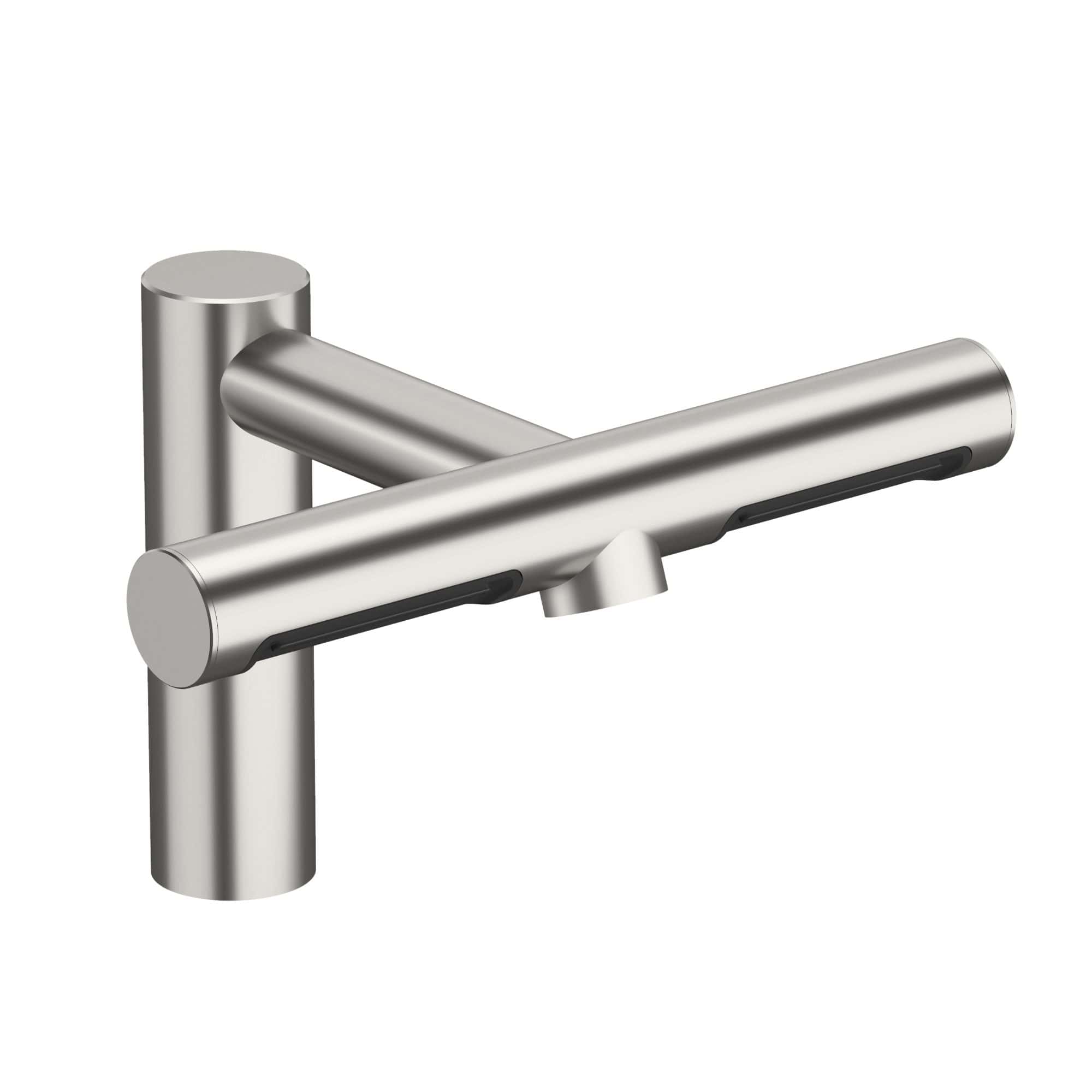 Sleek modern stainless steel bathroom tap with streamlined design, ideal for contemporary bathrooms, combining style and durability for everyday use.
