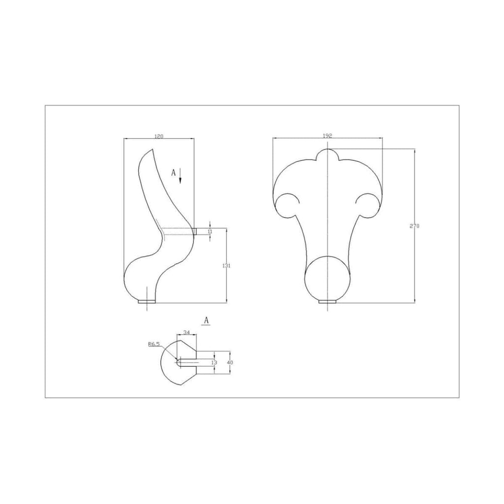 Sleek modern bathroom faucet design blueprint with detailed dimensions, ideal for contemporary Bubly bathrooms, combining functionality with aesthetic appeal.
