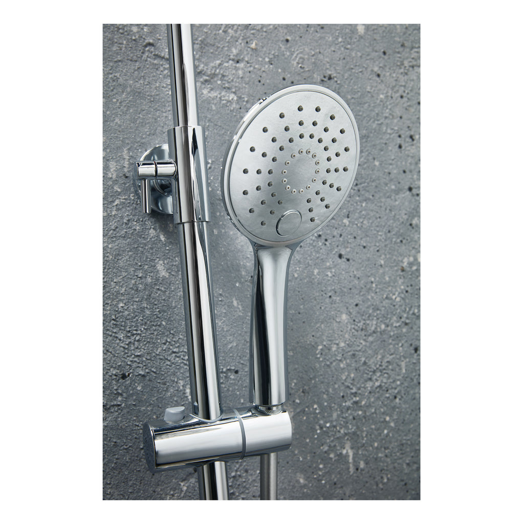 Scudo Messi Round Cool Touch Rigid Riser Shower Kit - Chrome - lifestyle