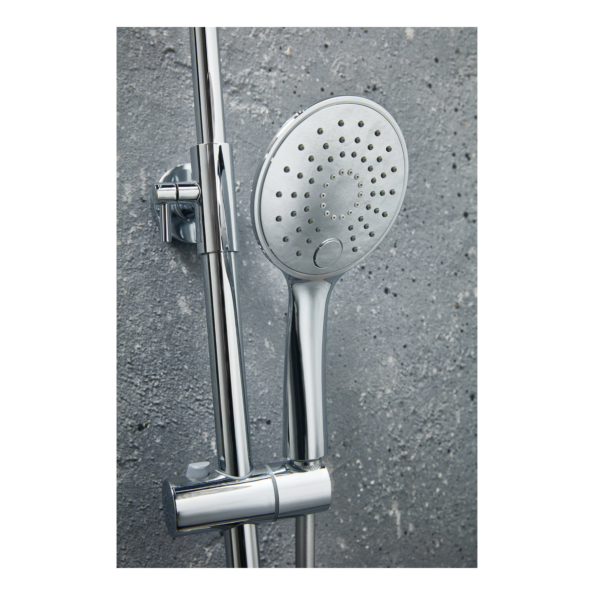 Scudo Messi Round Cool Touch Rigid Riser Shower Kit - Chrome - lifestyle