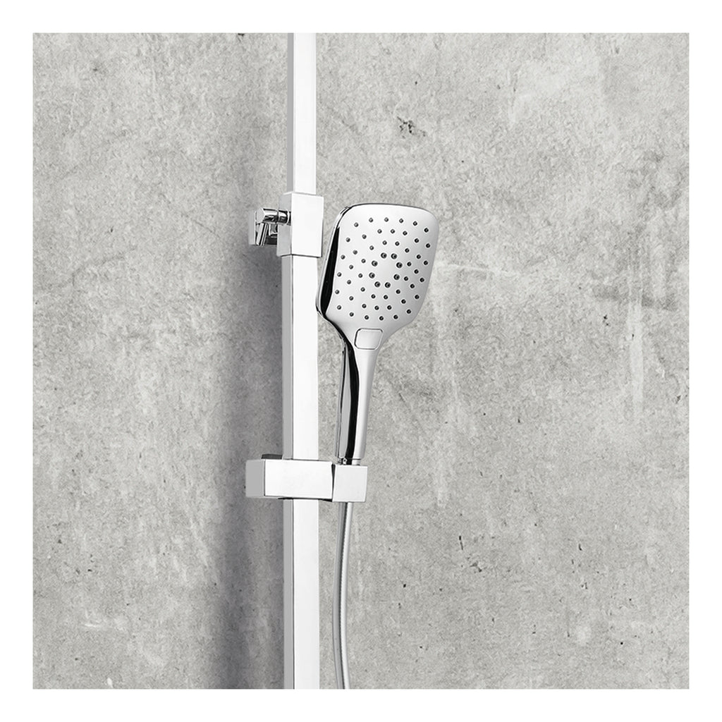 Scudo Helier Square Cool Touch Rigid Riser Shower Kit - Chrome - lifestyle