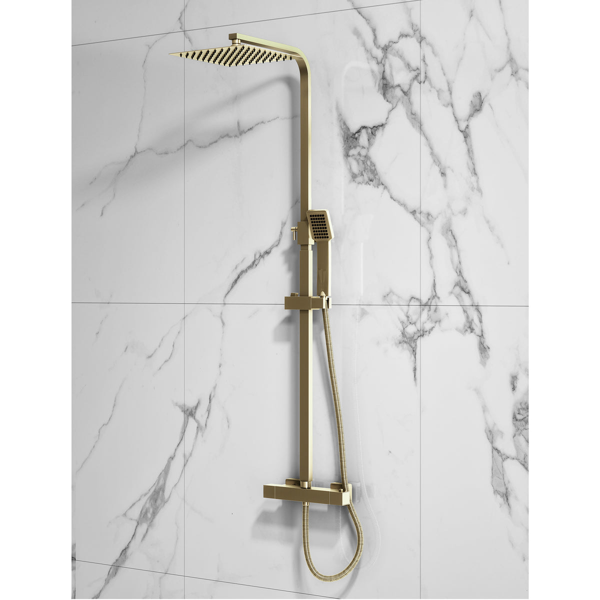 Scudo Elliot Square Rigid Riser Shower Kit - lifestyle