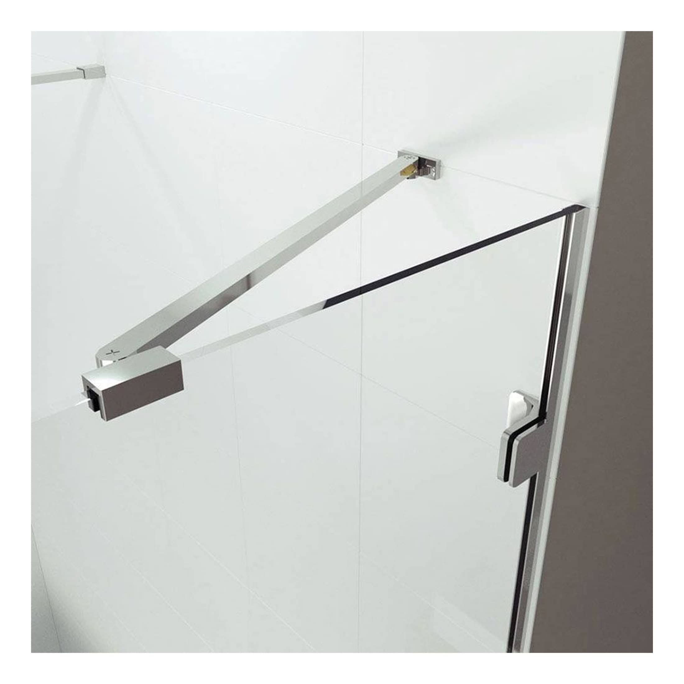 Modern frameless glass shower door with sleek metal handle, ideal for contemporary bathroom upgrades and enhanced waterproofing.