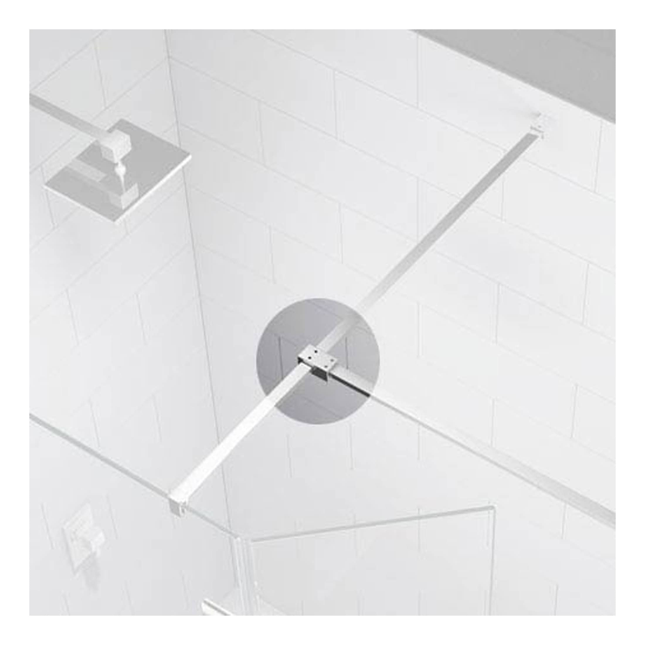Highly durable frameless glass shower partition with secure mounting hardware, perfect for enhancing modern bathroom aesthetics and functionality.