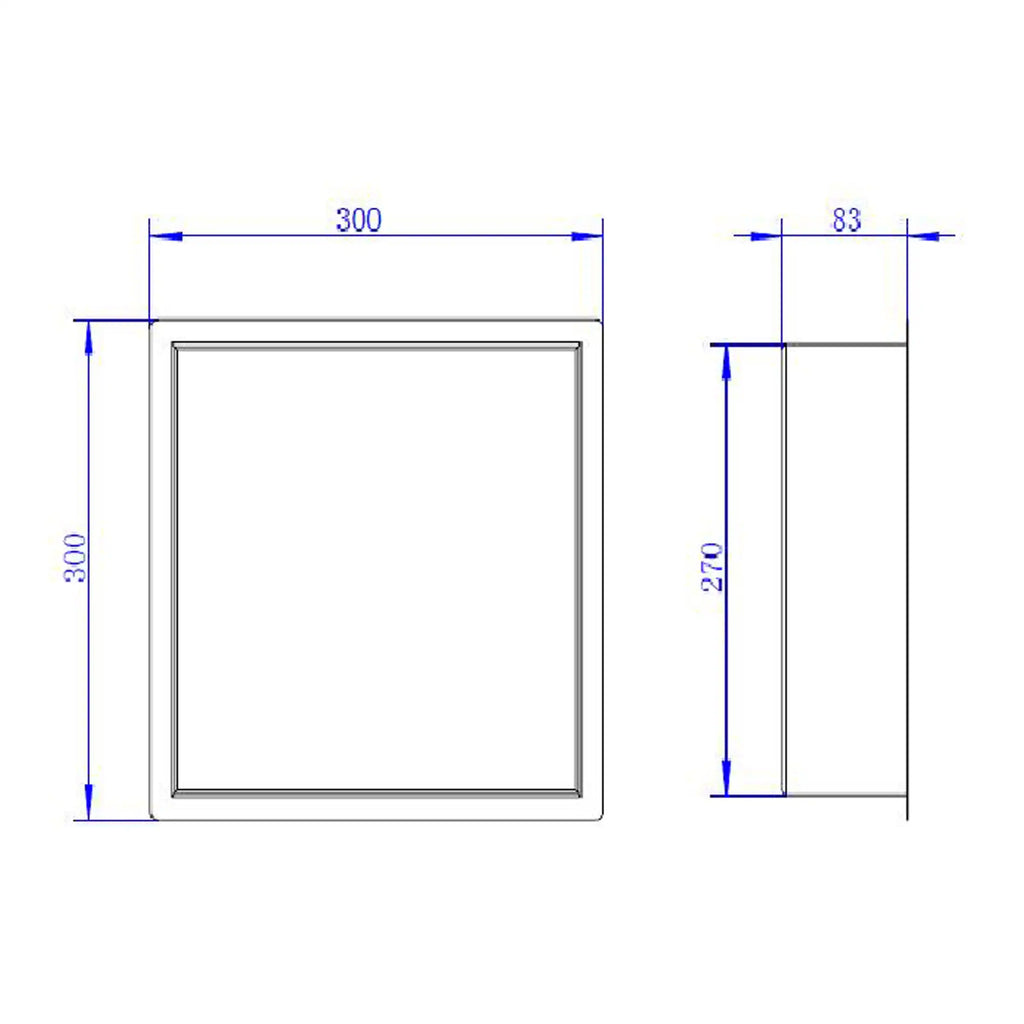High-quality shower tray with dimensions 300x300mm, designed for modern bathroom installations, featuring a sleek square shape and durable construction for reliable waterproofing.