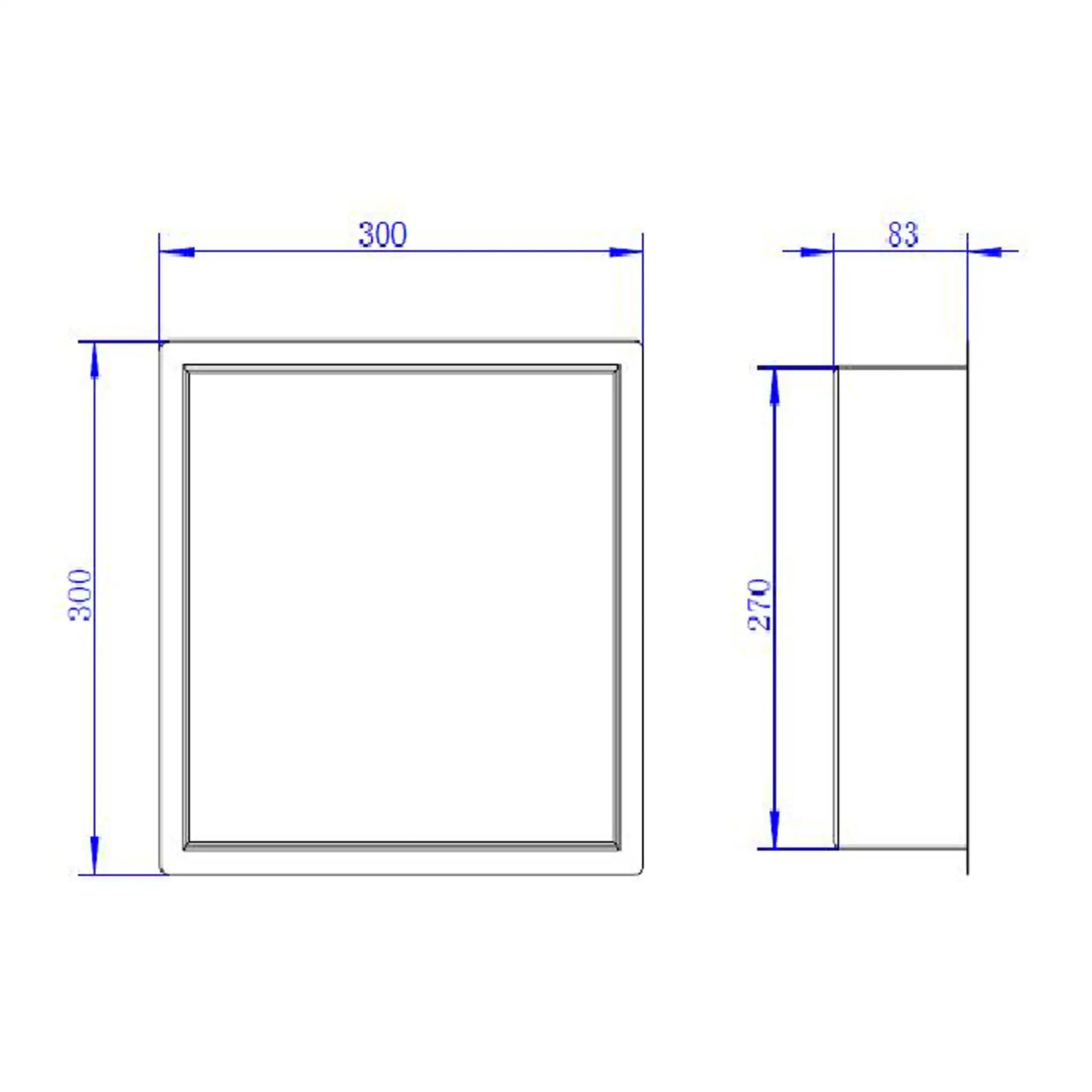 High-quality shower tray with dimensions 300x300mm, designed for modern bathroom installations, featuring a sleek square shape and durable construction for reliable waterproofing.