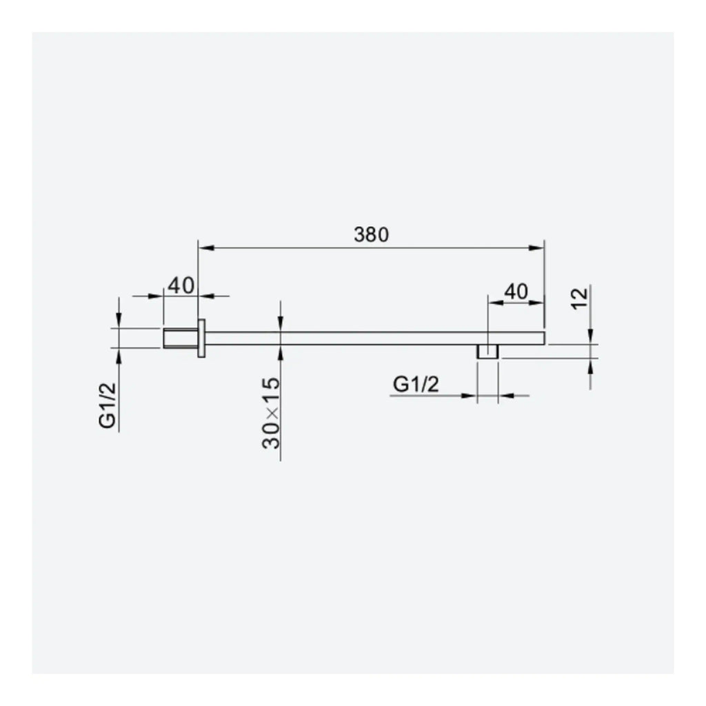 High-quality bathroom shower rail with precise dimensions and durable materials, ideal for modern bathroom installations and accessories, featuring G1/2 connections for easy fitting.