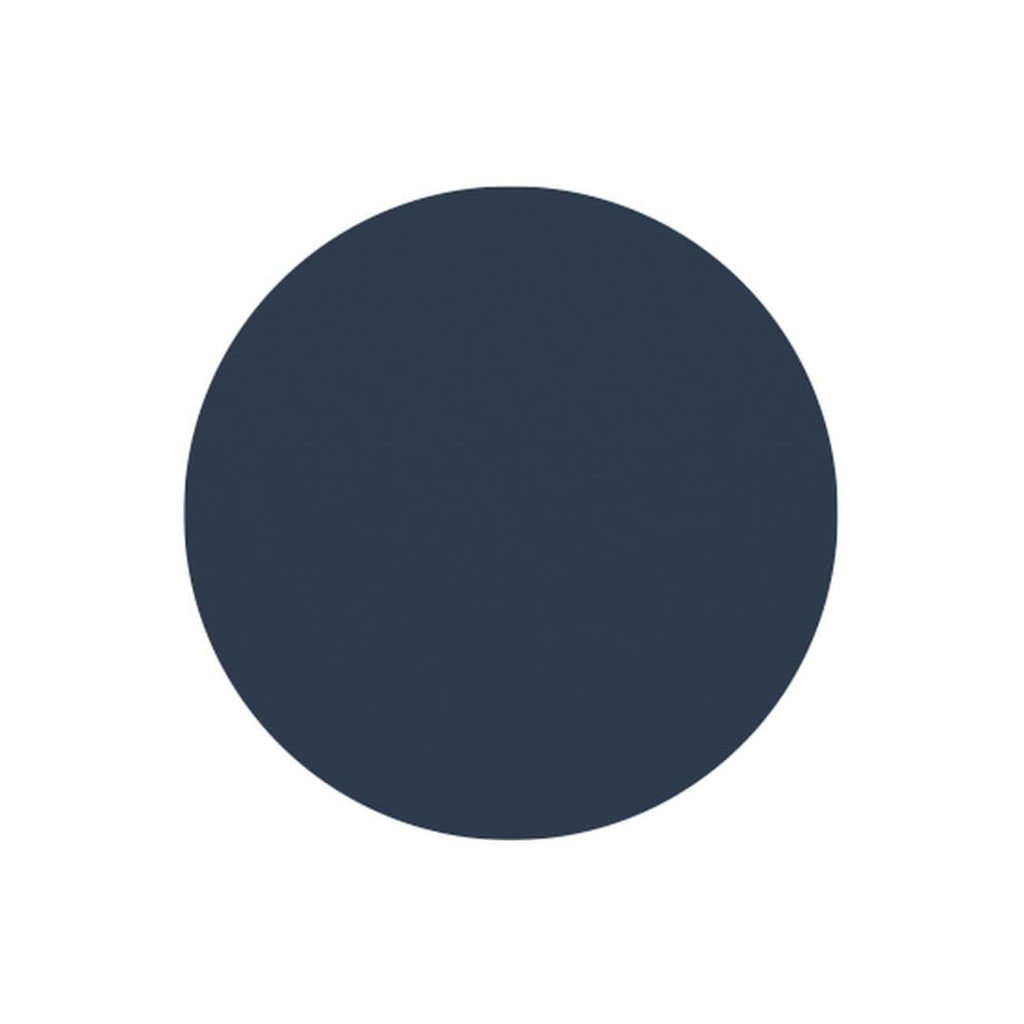 Dark navy blue circular paint sample, ideal for bathroom colour schemes and modern interior design. Perfect for creating a sleek, contemporary bathroom aesthetic.