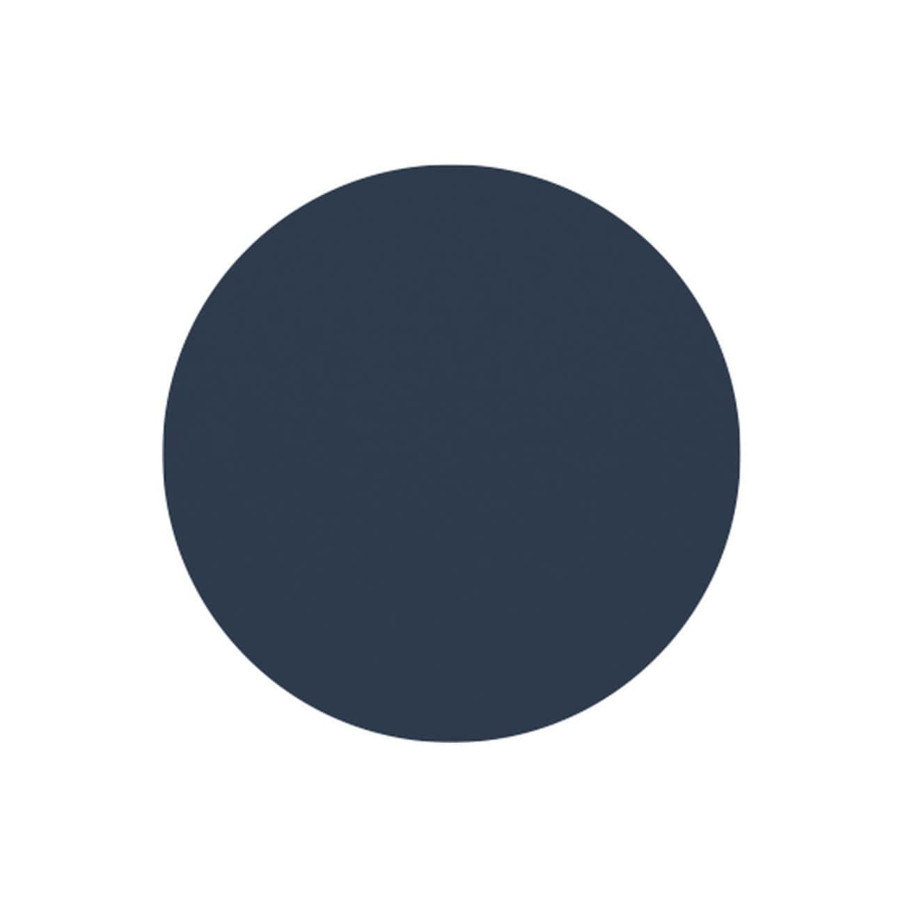 Dark navy blue circular paint sample, ideal for bathroom colour schemes and modern interior design. Perfect for creating a sleek, contemporary bathroom aesthetic.