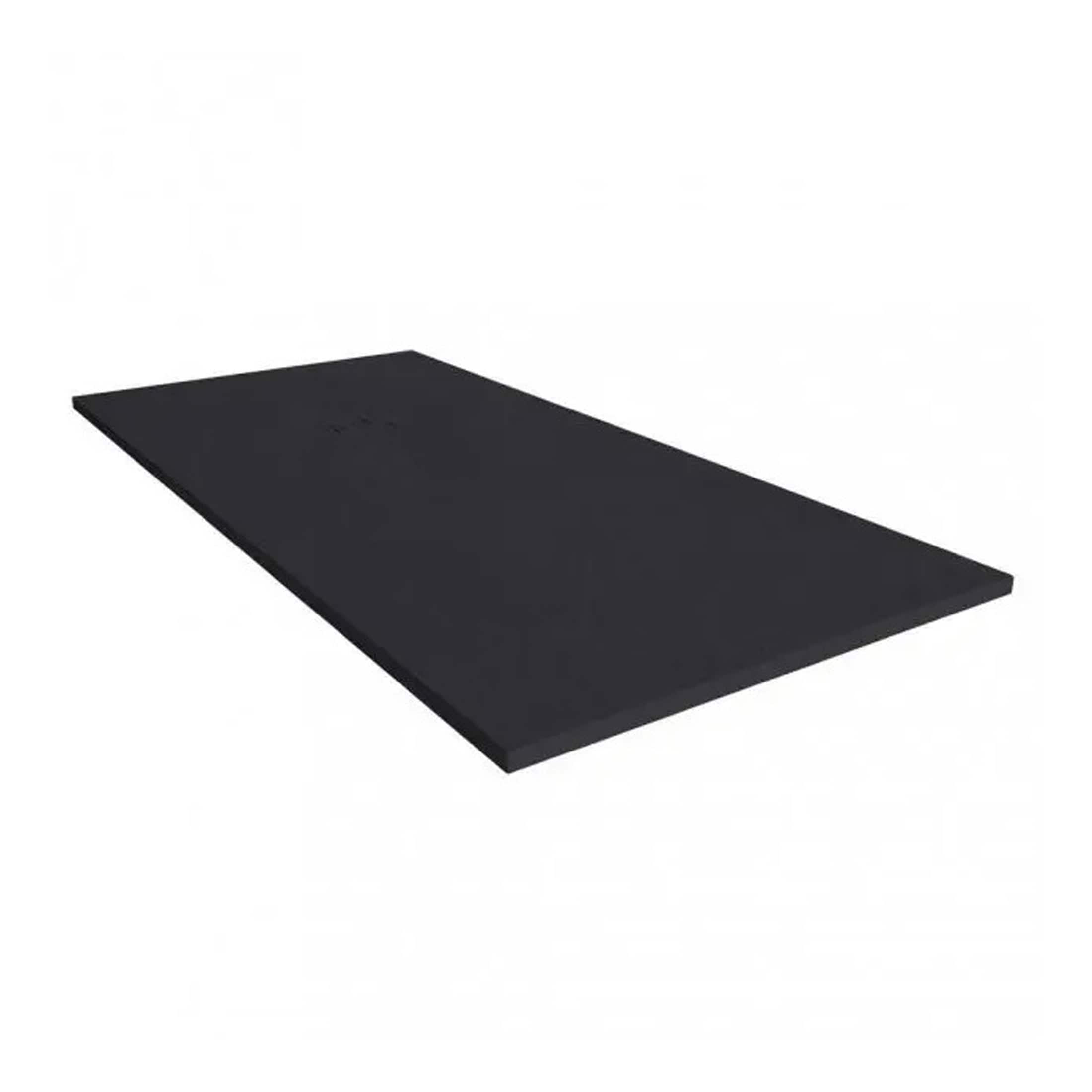 Black shower tray for modern bathroom renovation and shower enclosure installations. Durable and sleek design suitable for contemporary bubly bathrooms.