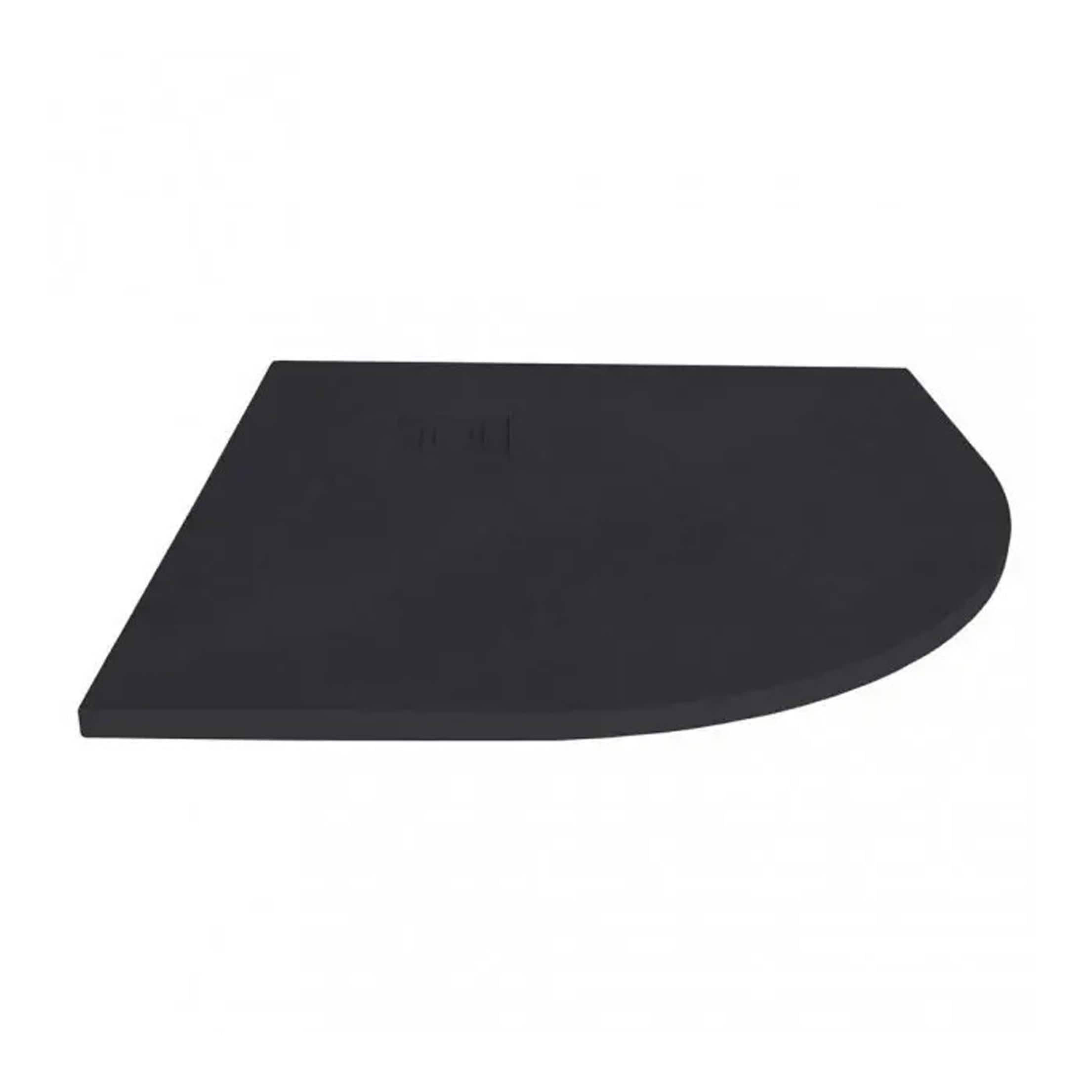Non-slip shower tray, black rectangular shower base with rounded corner, modern bathroom shower installation accessory, durable shower tray for contemporary bathrooms, Bubly Bathrooms quality shower pan.