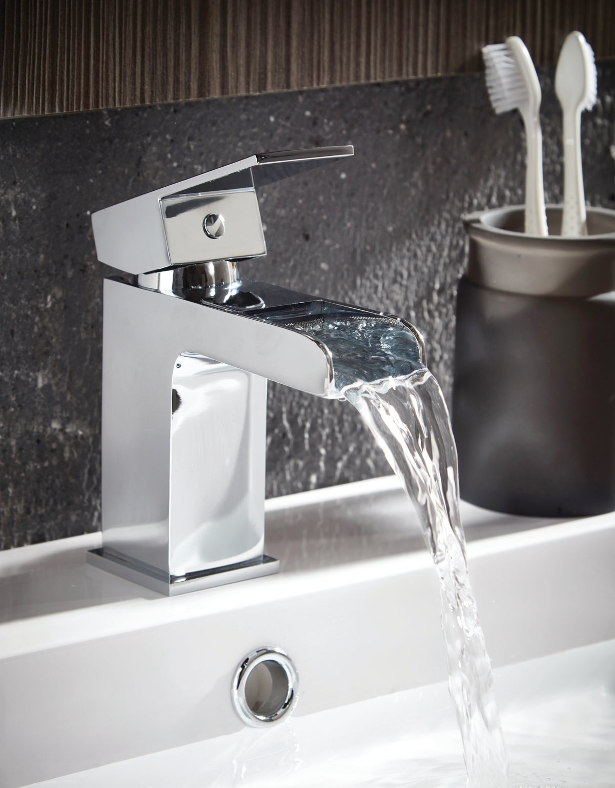 Scudo Victoria Mini Mono Basin Mixer Tap With Push Waste - Chrome - lifestyle