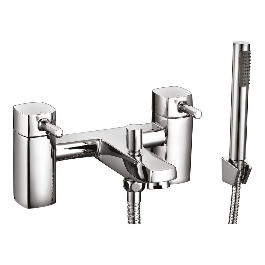 Scudo Forme Bath Shower Mixer Tap With Shower Kit And Wall Bracket - Chrome