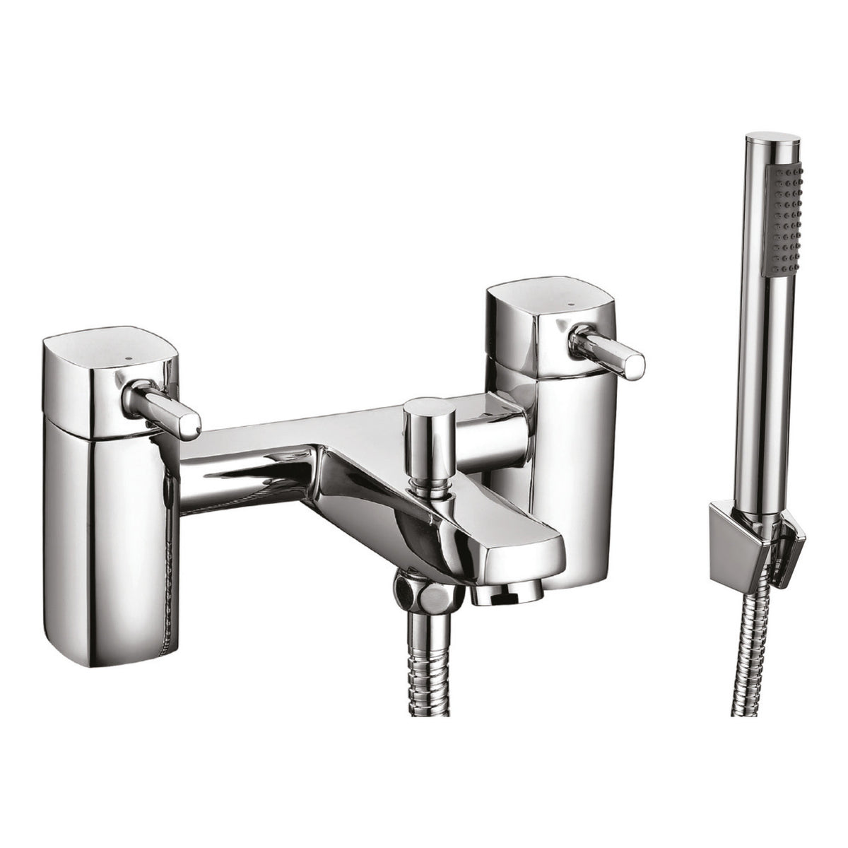 Scudo Forme Bath Shower Mixer Tap With Shower Kit And Wall Bracket - Chrome