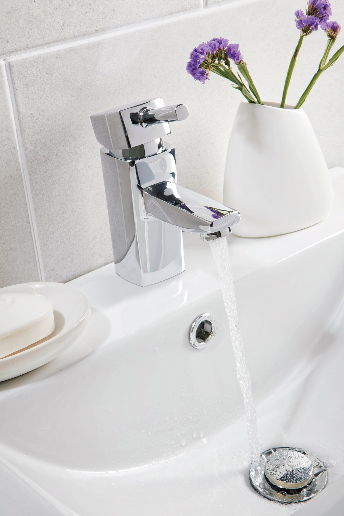 Scudo Forme Mini Mono Basin Mixer Tap With Push Waste - Chrome - lifestyle