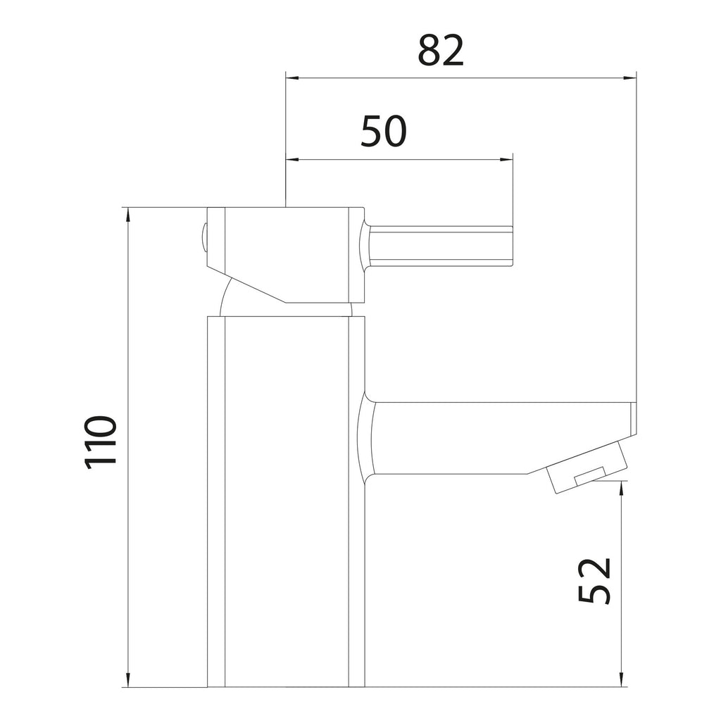 Scudo Forme Basin Taps (Pair) - Chrome - technical drawing with dimensions